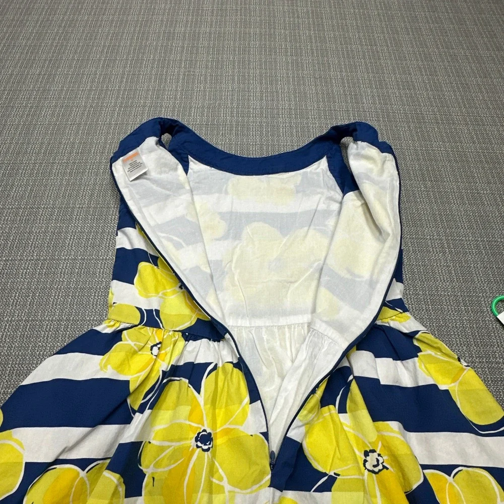Gymboree Girls Dress Size 8 Floral Stripe Sleeveless Lined Summer Party Pictures